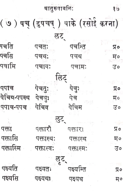 Dhatu Rupavali (Saral)